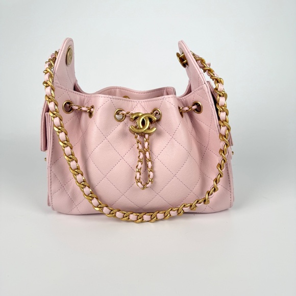 New CHANEL 25 Mini Pink Quilted Caviar Leather Shoulder Bag - Picture 4 of 12